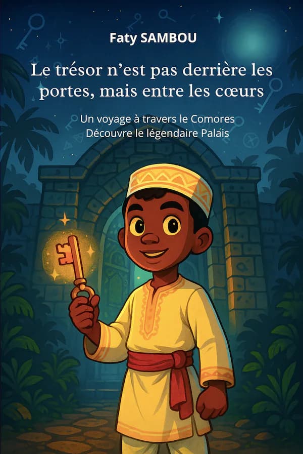 Couverture du livre jeunesse Le trésor n’est pas derrière les portes, mais entre les cœurs, inspiré de Comores